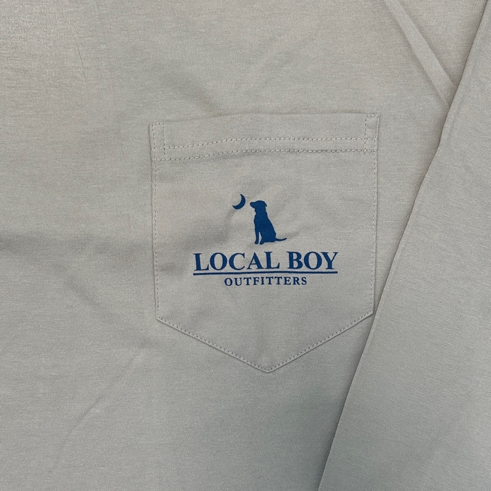 Local Boy Outfitters Long Sleeve Pocket Tee in Light Gray-Fish. NWOT! - Picture 2 of 7